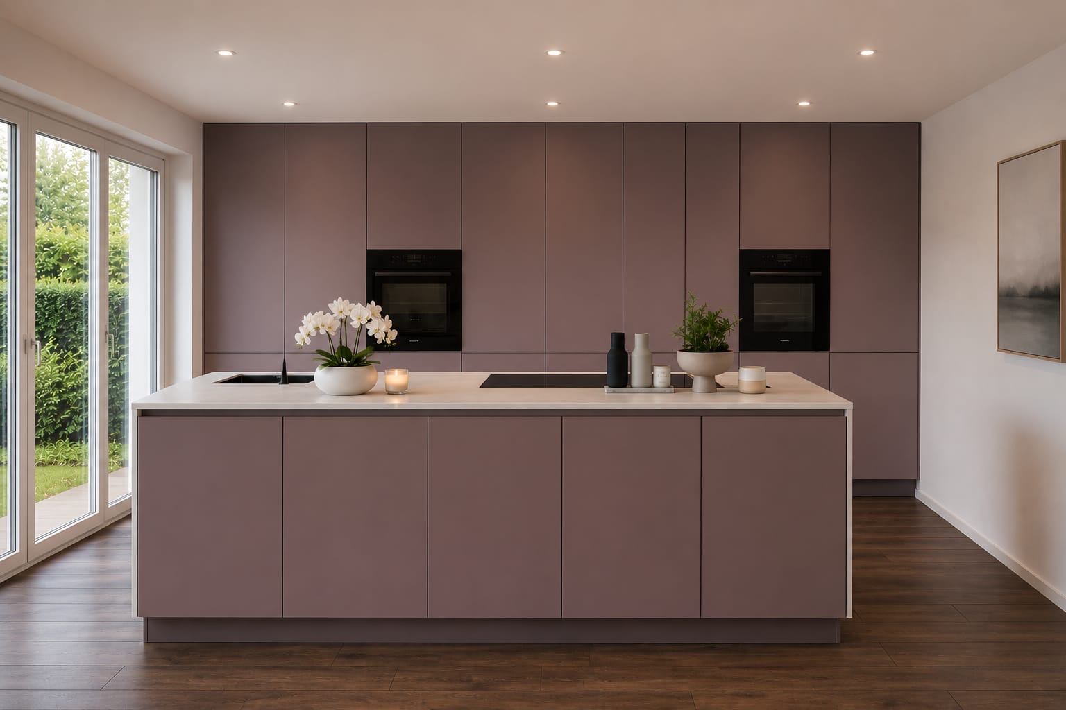 Matte Küche in Altrosa von Bauwerk Akzente